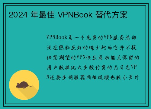 2024 年最佳 VPNBook 替代方案